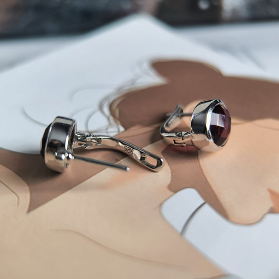 Срібні сережки з гранатом nano 4.33ct