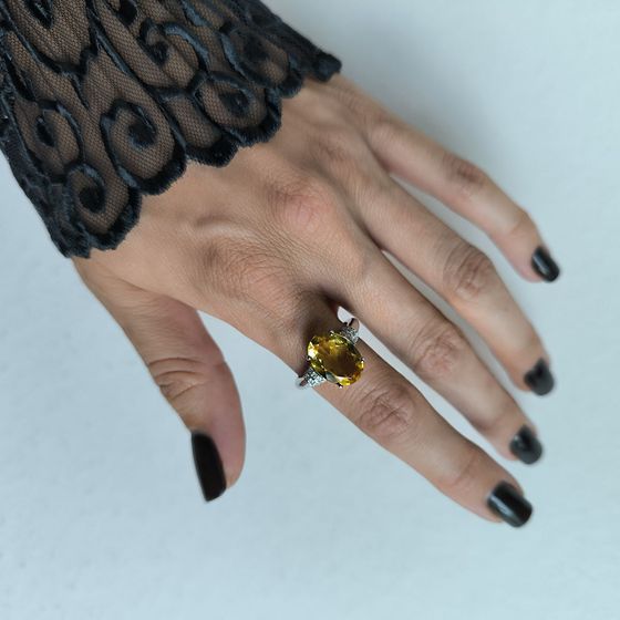 Срібна каблучка з цитрином nano 5.065ct