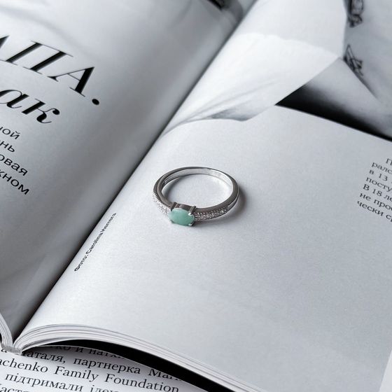 Срібна каблучка зі смарагдом 0.538ct