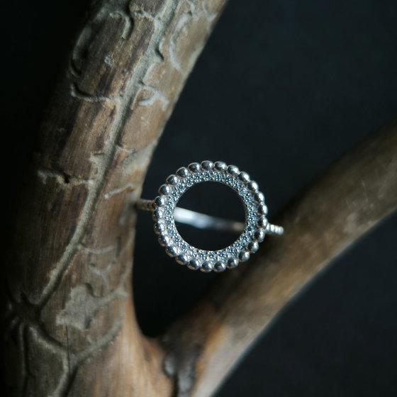 Silver ring with cubic zirconia