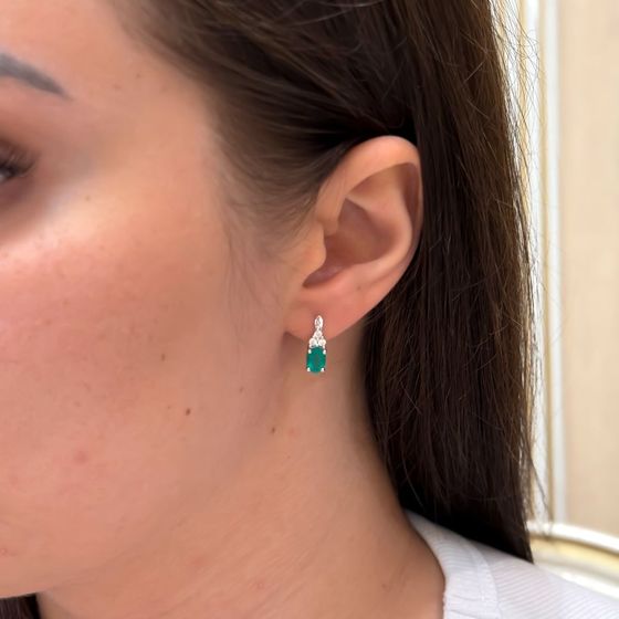 Срібні сережки з агатом 1,827 карата