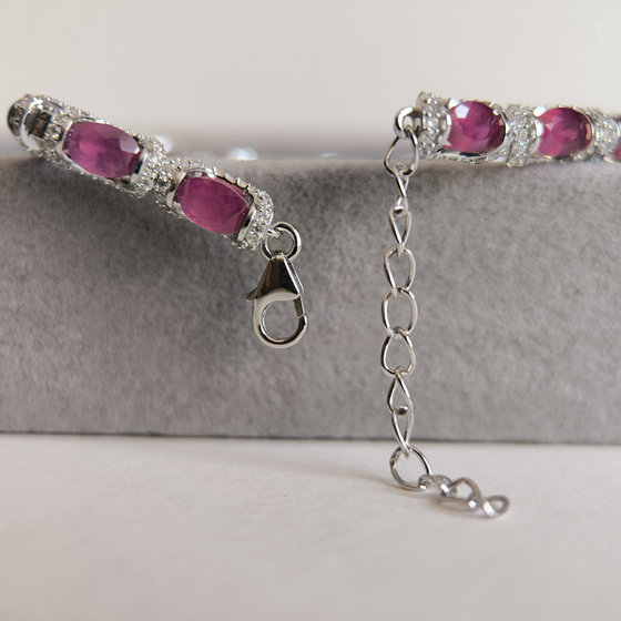 Срібний браслет з рубіном 13,66 карат