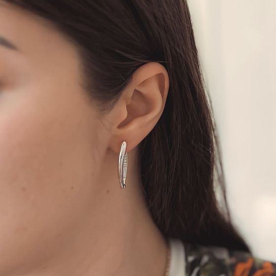 Silver Earrings with Fianites