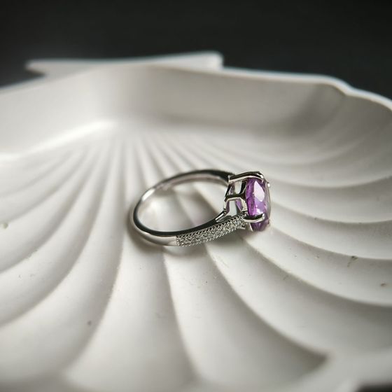 Silver ring with alexandrite 5.378ct
