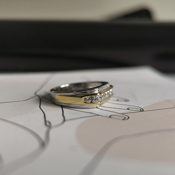 Silver ring with cubic zirconia