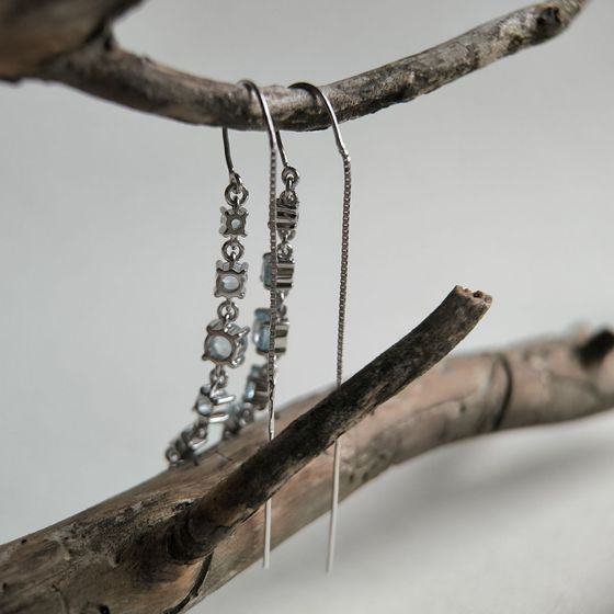 Срібні сережки з топазом 3.109ct