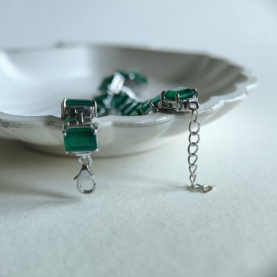 Серебряный браслет с агатом 8.63ct