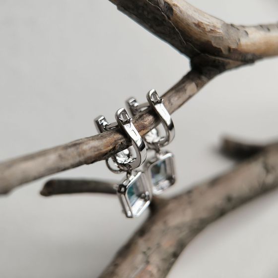 Срібні сережки з містик топазом 3.175ct