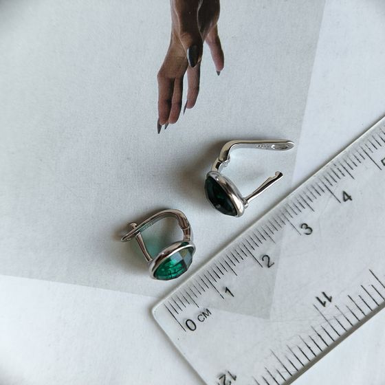 Срібні сережки з фіанітами