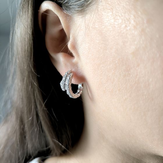 Серебряные серьги с фианитами