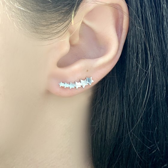 Silver earrings without stones