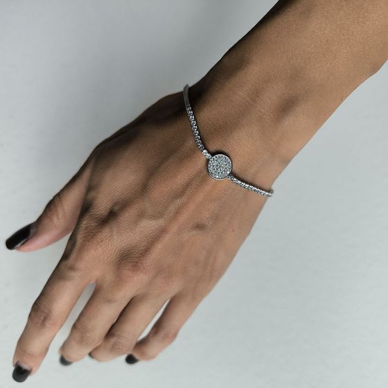 Серебряный браслет с фианитами