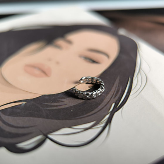 Silver earrings without stones