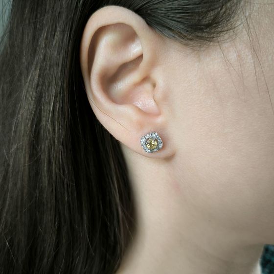 Срібні сережки з цитрином nano 0.665ct