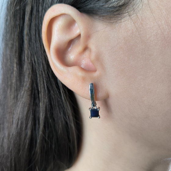 Срібні сережки з сапфіром 1.528ct