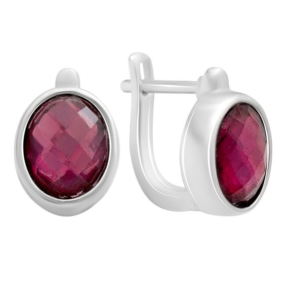 Silver earrings with 7ct ruby