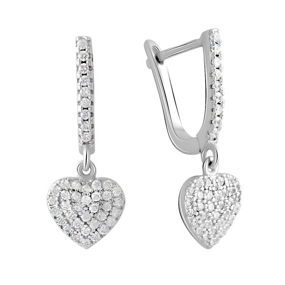 Silver Earrings with Fianites