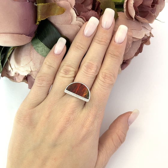 Серебряное кольцо с аммолитом