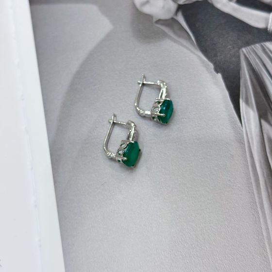 Серебряные серьги с агатом 4.932ct