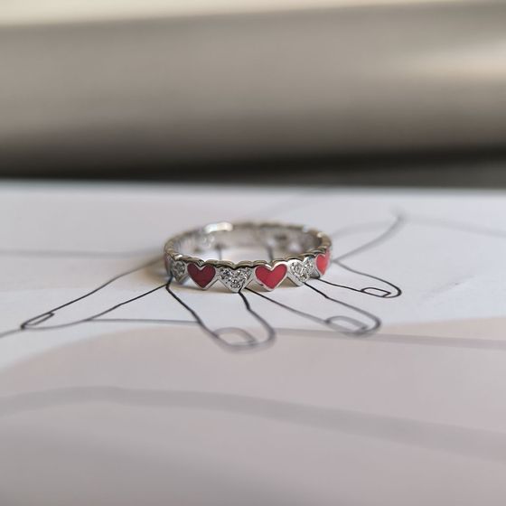 Silver ring with yemallu, fianites