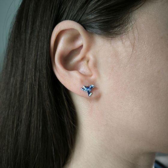Silver earrings with yemallu