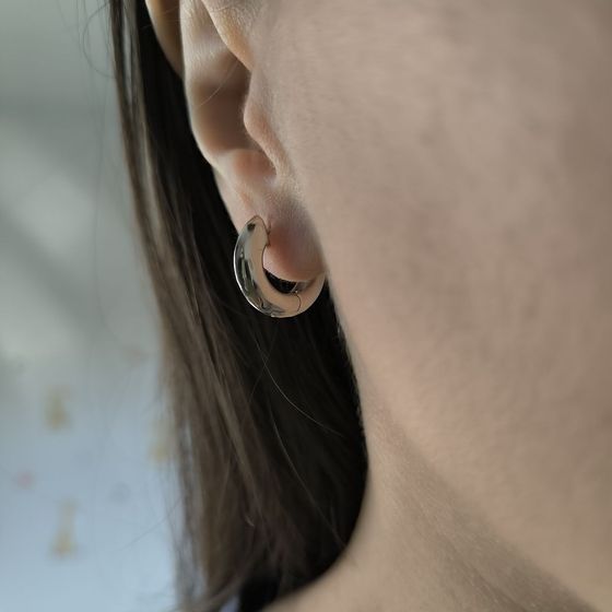 Silver earrings without stones