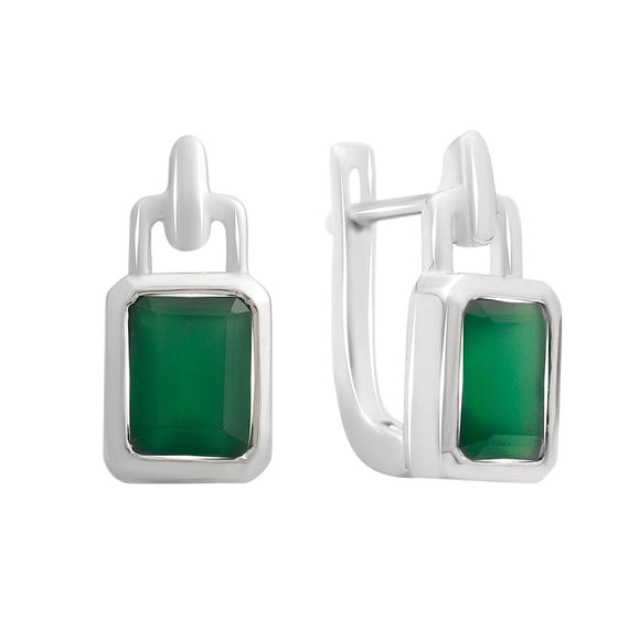 Серебряные серьги с агатом 2.867ct