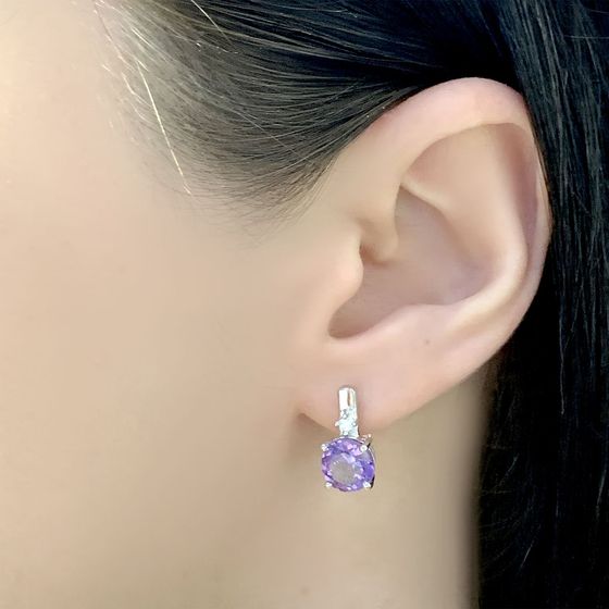 Серебряные серьги с александритом 4.663ct