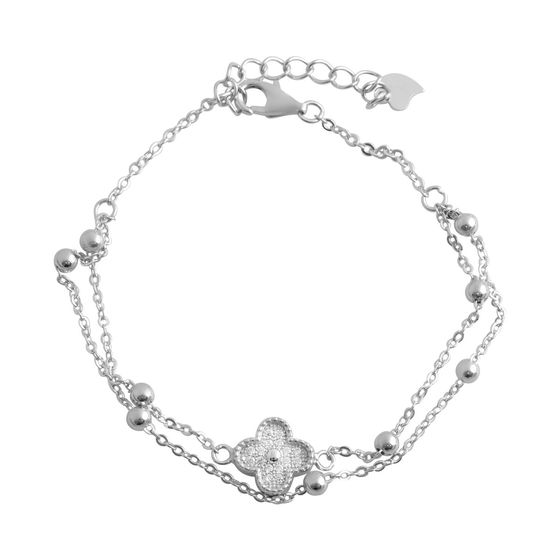 Silver bracelet with phianites