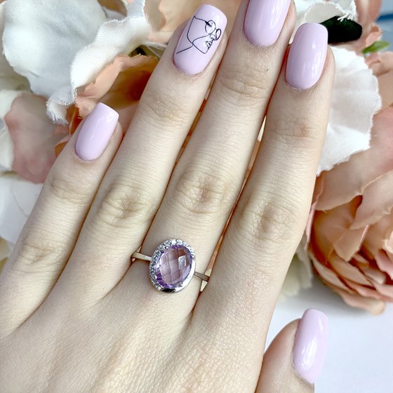 Серебряное кольцо с аметистом 2.188ct