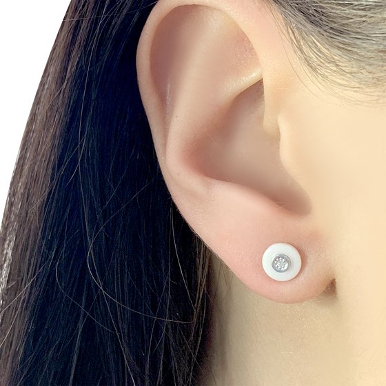 Срібні сережки з керамікою