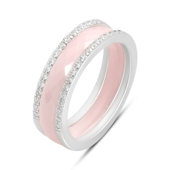 Silver ring with ceramics