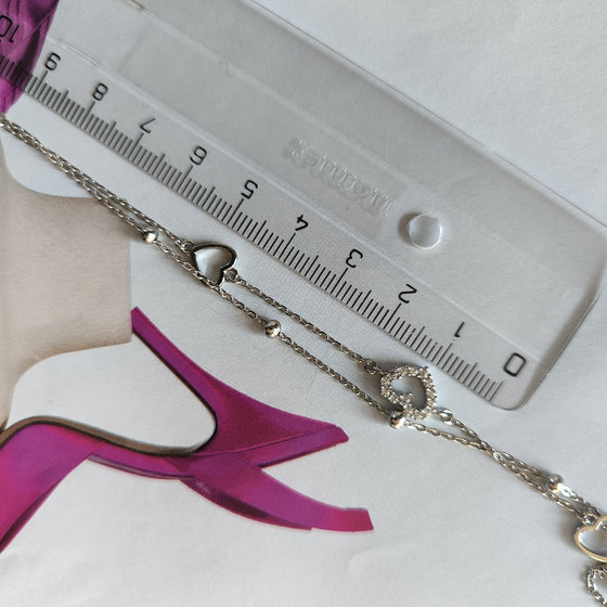 Silver bracelet with cubic zirconia