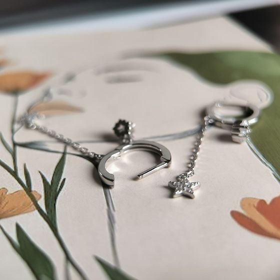 Silver Earrings with Fianites