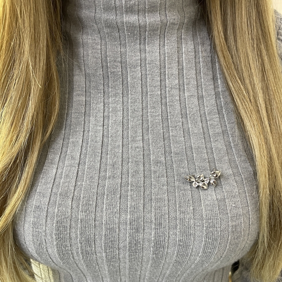 Silver brooch without stones