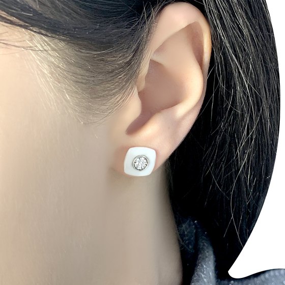 Срібні сережки з керамікою