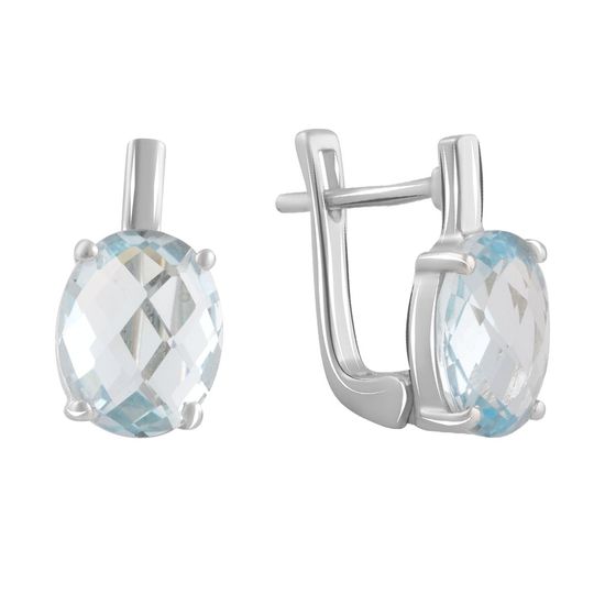 Серебряные серьги с топазом 5.888ct