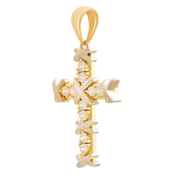 Золотая подвеска с фианитами 0.3ct
