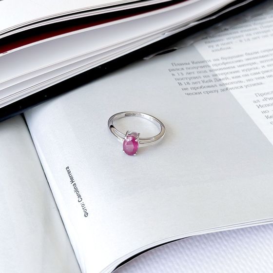 Silver ring with ruby 1.01ct