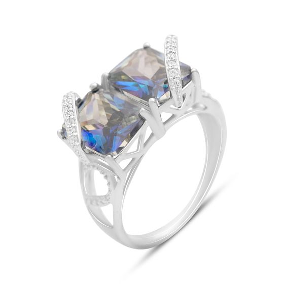 Срібна каблучка з містичним топазом 10,899 карата