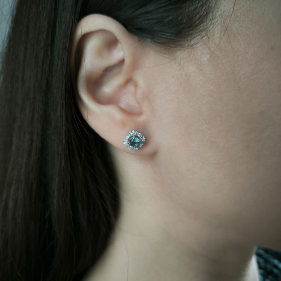 Серебряные серьги с топазом Лондон Блю 0.69ct