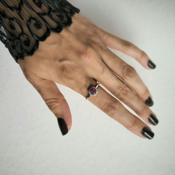 Срібна каблучка з рубіном 0.533ct