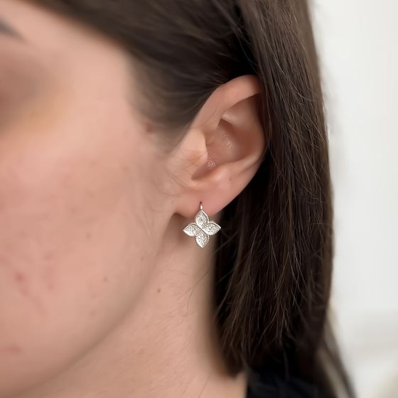 Срібні сережки з фіанітами