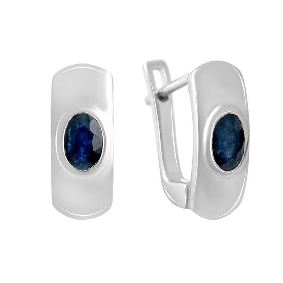 Срібні сережки з сапфіром 1.095ct