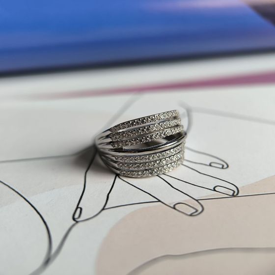 Silver Ring with Fianites