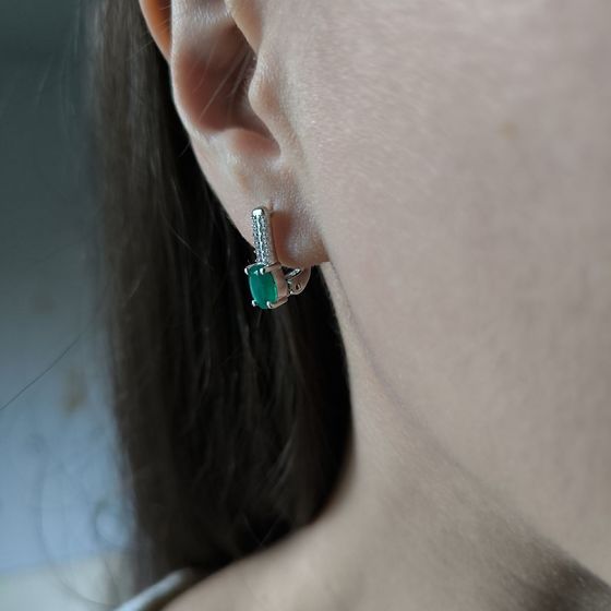 Серебряные серьги с агатом 1.666ct