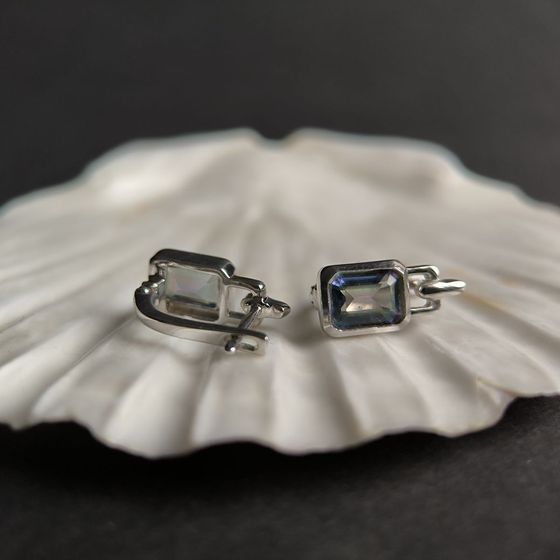 Срібні сережки з містик топазом 2.733ct