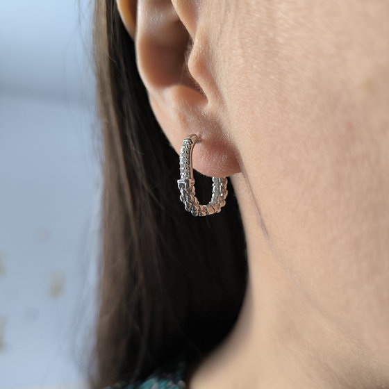 Silver earrings without stones