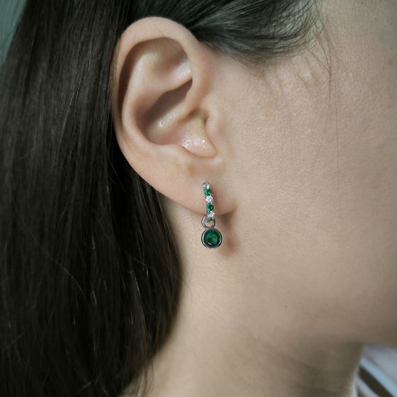 Срібні сережки з фіанітами