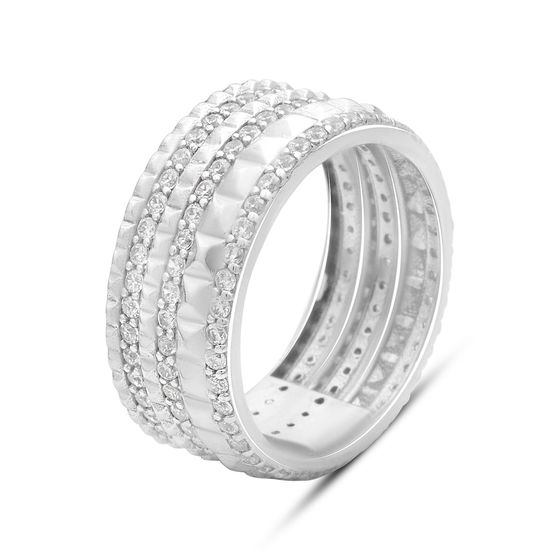 Silver ring with cubic zirconia